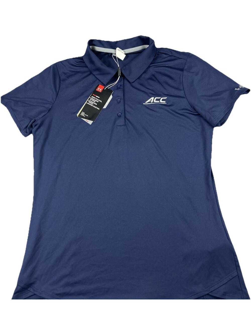 Under Armour Women's Polo Shirt Size Large Navy Blue ACC Conference Athletic